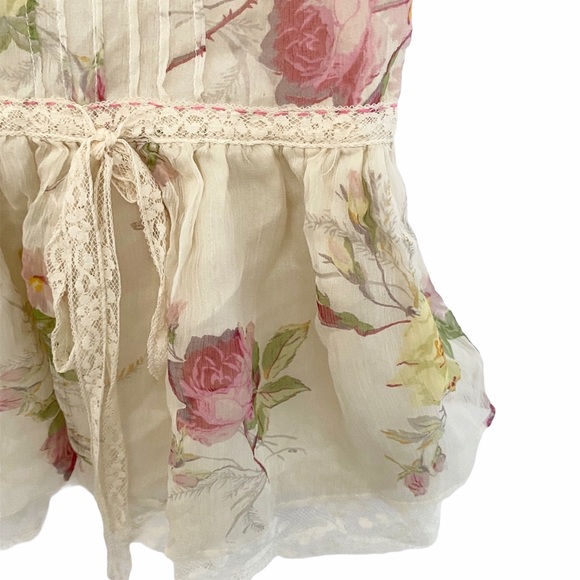 new For Love + Liberty ᪥ Johnny Was Floral Print Silk Cami Top ᪥ Romantic Lace - Picture 7 of 17